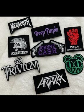 Lot of 8 Band Patches Iron On / Sew Music Punk Heavy Metal Rock Roll Embroided